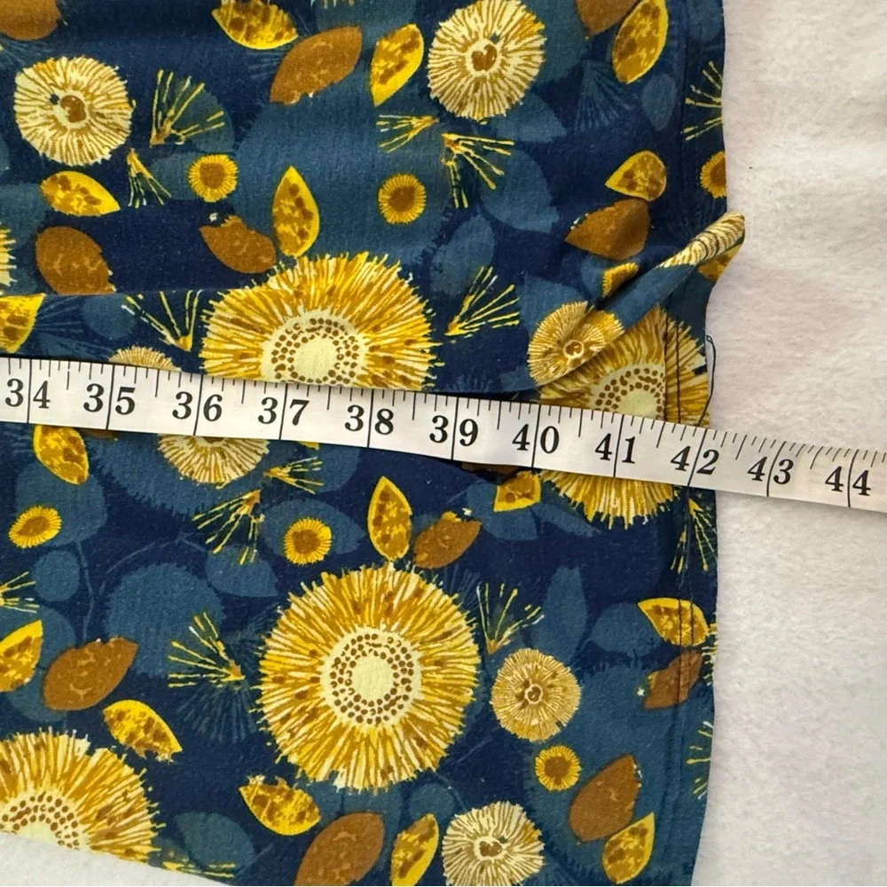 Floral Maxi Skirt in Blue and Yellow Sunflowers